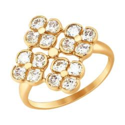 Золотое кольцо SOKOLOV 81010340 с Swarovski 81010340 фото