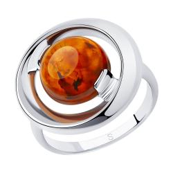 Серебряное кольцо SOKOLOV 83010056 с янтарём 83010056 фото