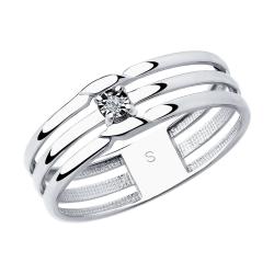 Серебряное кольцо SOKOLOV 87010024 с бриллиантом 87010024 фото