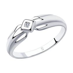 Серебряное кольцо SOKOLOV 87010027 с бриллиантом 87010027 фото