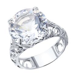 Серебряное кольцо SOKOLOV 92010526 с фианитом и горным хрусталём 92010526 фото