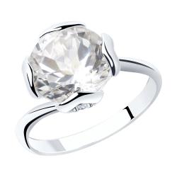 Серебряное кольцо SOKOLOV 92011795 с фианитом и горным хрусталём 92011795 фото