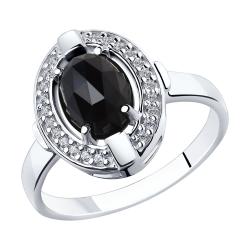 Серебряное кольцо SOKOLOV 92011798 с фианитом и агатом 92011798 фото
