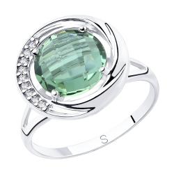 Серебряное кольцо SOKOLOV 92011806 с фианитом и кварцем 92011806 фото
