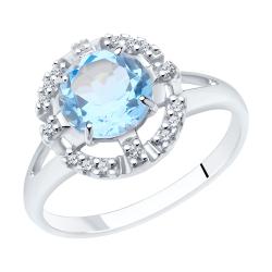 Серебряное кольцо Diamant 94-310-00679-1 с топазом и фианитом 94-310-00679-1 фото