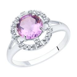 Серебряное кольцо Diamant 94-310-00679-2 с фианитом и аметистом 94-310-00679-2 фото