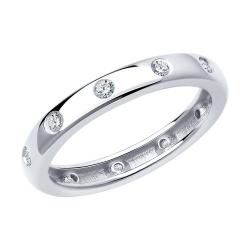 Серебряное кольцо SOKOLOV 94012490 с фианитом 94012490 фото