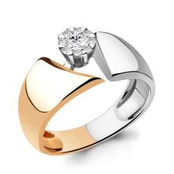 Золотое кольцо AQUAMARINE 961623к с бриллиантом 961623к фото