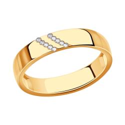 Золотое обручальное кольцо 4 мм AQUAMARINE с бриллиантом 962740к 962740к фото