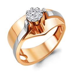 Золотое кольцо AQUAMARINE 963154к с бриллиантом 963154к фото