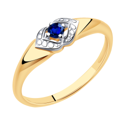 Золотое кольцо AQUAMARINE 963546кс с сапфиром 963546кс фото