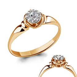 Золотое кольцо AQUAMARINE 963704к с бриллиантом 963704к фото