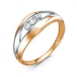 Золотое кольцо КЮЗ Del'ta D1100548 с фианитом D1100548 фото