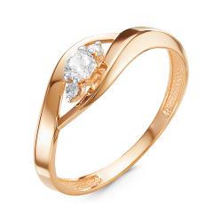 Золотое кольцо КЮЗ Del'ta D117051 с фианитом D117051 фото