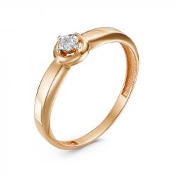 Золотое кольцо КЮЗ Del'ta DБР111551 с бриллиантом DБР111551 фото