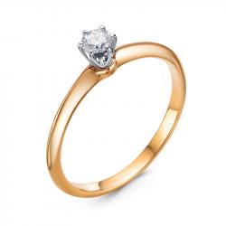 Золотое помолвочное кольцо КЮЗ Del'ta с бриллиантом DБР111803 DБР111803 фото