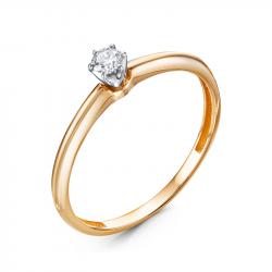 Золотое помолвочное кольцо КЮЗ Del'ta с бриллиантом DБР111841 DБР111841 фото