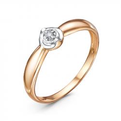 Золотое кольцо КЮЗ Del'ta DБР112257 с бриллиантом DБР112257 фото