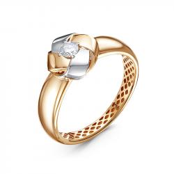 Золотое кольцо КЮЗ Del'ta Dд110602р с бриллиантом Dд110602р фото