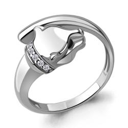 Серебряное кольцо AQUAMARINE А67749А с фианитом и эмалью А67749А фото