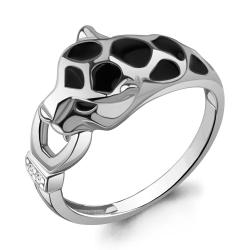 Серебряное кольцо AQUAMARINE А67750А с фианитом и эмалью А67750А фото