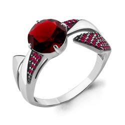 Серебряное кольцо AQUAMARINE А6902185В с гранатом и рубиновым корундом А6902185В фото