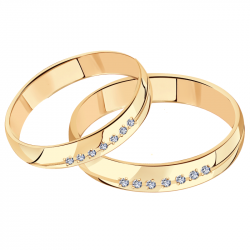 Золотое обручальное кольцо 4 мм Александра с фианитом КТ039ск-1 КТ039ск-1 фото
