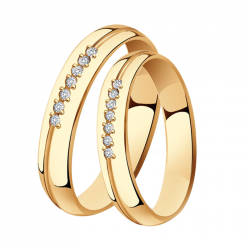 Золотое обручальное кольцо 4 мм Александра с фианитом КТ039ск КТ039ск фото