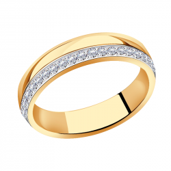 Золотое обручальное кольцо 4 мм Красносельский ювелир с фианитом РК3040 РК3040 фото