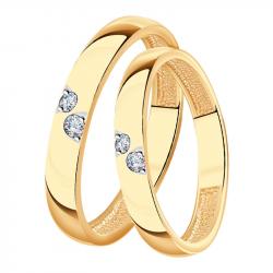 Золотое обручальное кольцо 3 мм Красносельский ювелир с фианитом Рк4037 Рк4037 фото