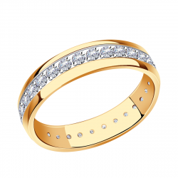 Золотое обручальное кольцо 4 мм Александра с фианитом к820ск к820ск фото