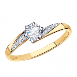 Золотое кольцо Александра кл1760ск с фианитом кл1760ск фото