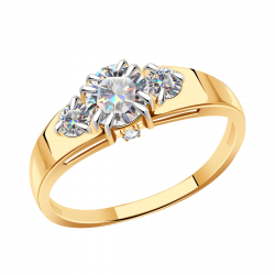 Золотое кольцо Александра кл2370-62ск с Swarovski кл2370-62ск фото