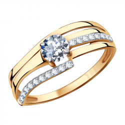Золотое кольцо Александра кл2410ск с фианитом кл2410ск фото