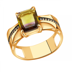Золотое кольцо Александра кл2583-49ск-ш с фианитом и аметрином кл2583-49ск-ш фото