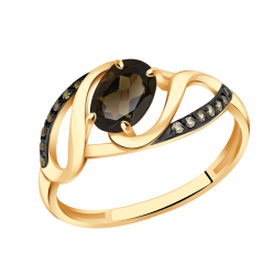 Золотое кольцо Александра кл2641-4ск-ш с фианитом и раухтопазом кл2641-4ск-ш фото