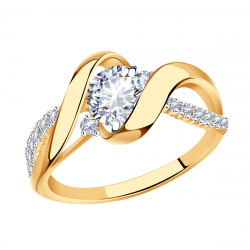 Золотое кольцо Александра кл2677ск с фианитом кл2677ск фото