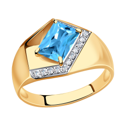 Золотое кольцо Александра кл2970-78ск с топазом и фианитом кл2970-78ск фото