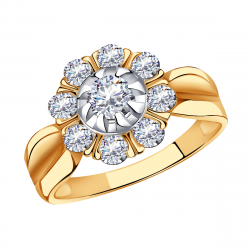 Золотое кольцо Александра кл2987-62сбк с Swarovski кл2987-62сбк фото