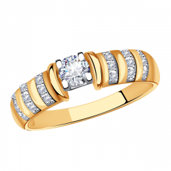 Золотое кольцо Александра кл3440ск с фианитом кл3440ск фото