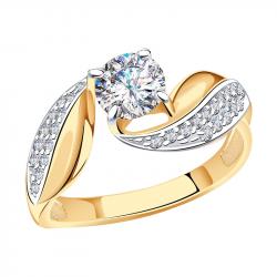 Золотое кольцо Александра кл3548-62ск с Swarovski кл3548-62ск фото