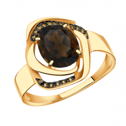 Золотое кольцо Александра кл3621-4ск-ш с фианитом и раухтопазом кл3621-4ск-ш фото