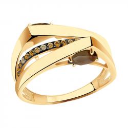 Золотое кольцо Александра кл3644-4ск-ш с фианитом и раухтопазом кл3644-4ск-ш фото