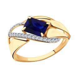 Золотое кольцо Александра кл3726-27ск с фианитом и сапфировым корундом кл3726-27ск фото