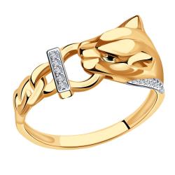 Золотое кольцо Александра кл3731ск-ч с фианитом кл3731ск-ч фото