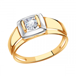 Золотое кольцо Александра кл3784-62сбк с Swarovski кл3784-62сбк фото