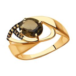 Золотое кольцо Александра кл3825-4ск-ш с фианитом и раухтопазом кл3825-4ск-ш фото