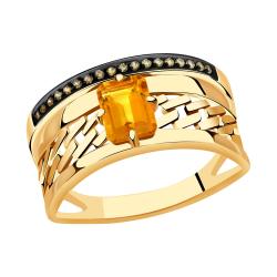 Золотое кольцо Александра кл3941-6ск-ш с фианитом и цитрином кл3941-6ск-ш фото