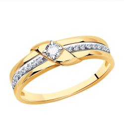 Золотое кольцо Александра кл4016ск с фианитом кл4016ск фото