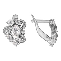 Серебряные серьги Золотые узоры 90-02-6057-01 с цирконием 90-02-6057-01 фото